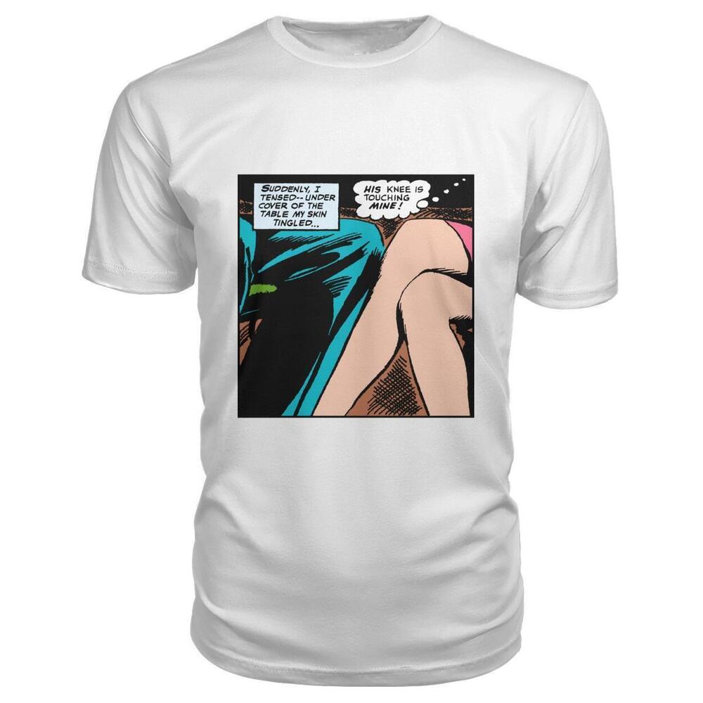 Funny Comic Pop Art His Knee Is Touching Mine Shirt